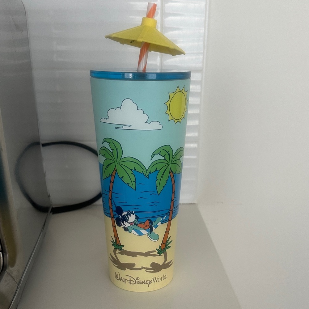 Disney Tropical Beach Tumbler with Straw (Starbucks )